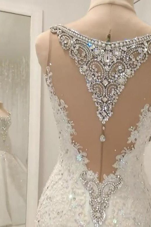 Cap Sleeves Sparkle Diamond Fit and Flare Wedding Dresses Online Cap Sleeves Sparkle Diamond Fit and Flare Wedding Dresses Online