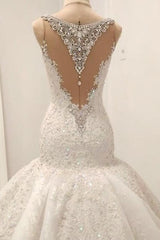 Cap Sleeves Sparkle Diamond Fit and Flare Wedding Dresses Online-Ballbella