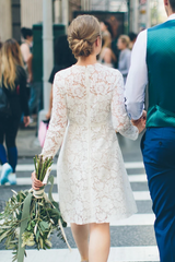 Casual Long Sleevess Lace Summer Short Summer Wedding Dress Online-Ballbella