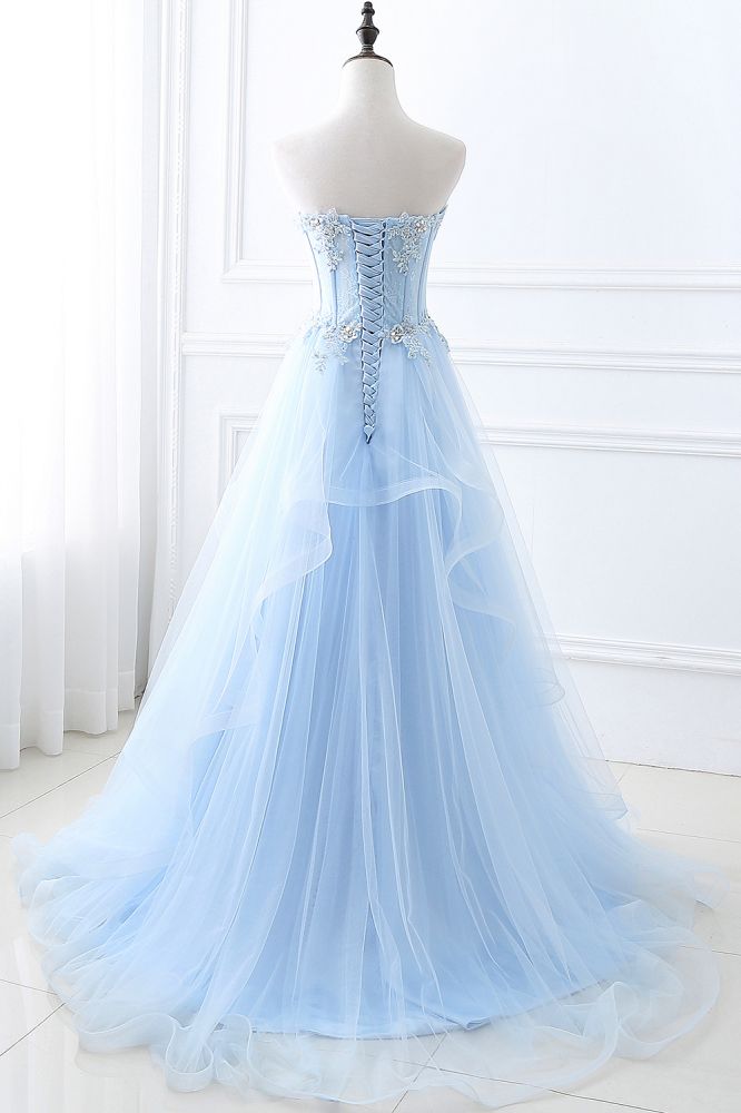 CHARLIZE |Ball Gown Sweetheart Tulle Sky Blue Prom Party Gowns with Se Ballbella CHARLIZE |Ball Gown Sweetheart Tulle Sky Blue Prom Party Gowns with Se Ballbella