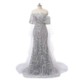 Charming Asymmetrical Strapless Mermaid Prom Dresses Sheath Beads With Zipper-Ballbella