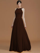 Charming Halter Sleeveless Ruched Chiffon Bridesmaid Dresses-Ballbella