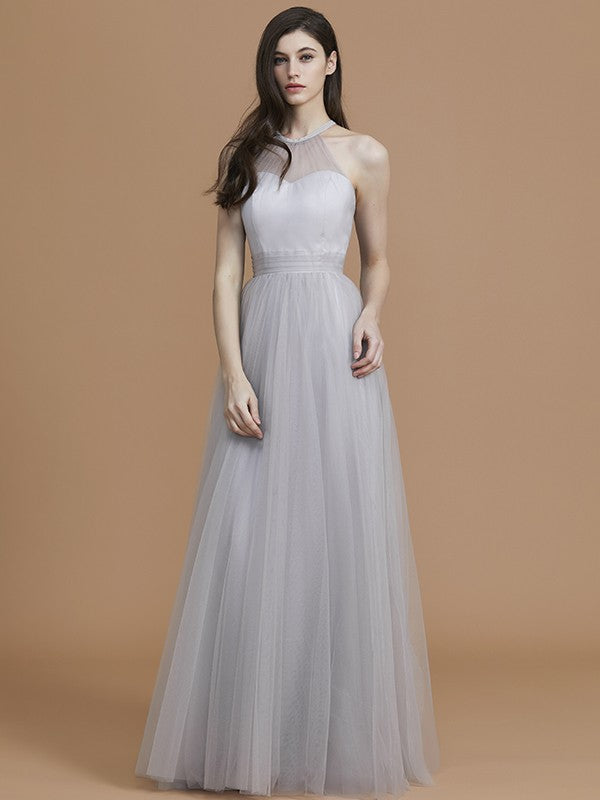 Charming Halter Sleeveless Ruffles Tulle Bridesmaid Dresses Charming Halter Sleeveless Ruffles Tulle Bridesmaid Dresses