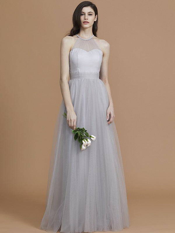 Charming Halter Sleeveless Ruffles Tulle Bridesmaid Dresses Charming Halter Sleeveless Ruffles Tulle Bridesmaid Dresses
