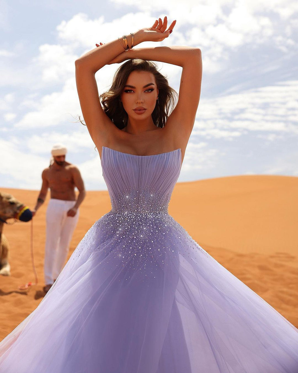 Charming Long Lilac Sleeveless Crystals Tulle Prom Dresses Ballbella Charming Long Lilac Sleeveless Crystals Tulle Prom Dresses Ballbella