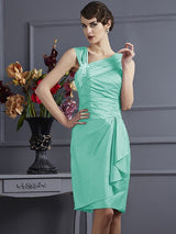 Charming Sleeveless Applique Short Taffeta Bridesmaid Dresses-Ballbella