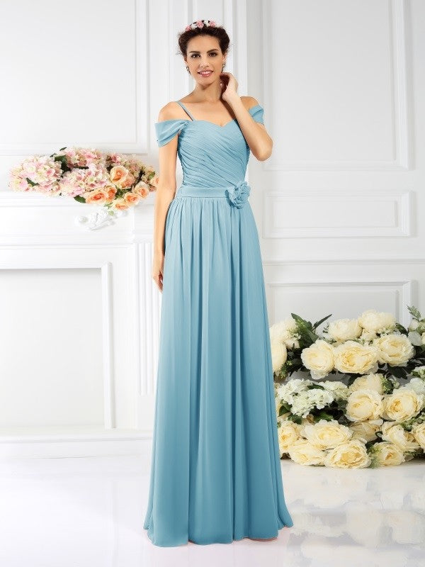 Charming Spaghetti Straps Pleats Sleeveless Long Chiffon Bridesmaid Dresses Charming Spaghetti Straps Pleats Sleeveless Long Chiffon Bridesmaid Dresses
