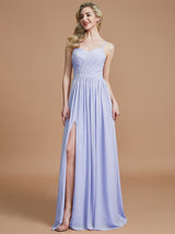 Charming Spaghetti Straps Sleeveless Ruched Chiffon Bridesmaid Dresses-Ballbella