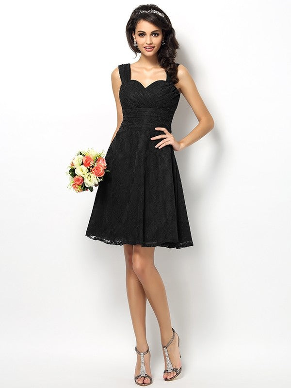 Charming Straps Lace Sleeveless Short Bridesmaid Dresses Charming Straps Lace Sleeveless Short Bridesmaid Dresses