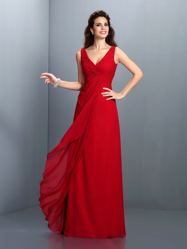 Charming Straps Pleats Sleeveless Long Chiffon Bridesmaid Dresses Ballbella Charming Straps Pleats Sleeveless Long Chiffon Bridesmaid Dresses Ballbella