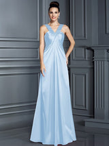Charming Straps Sleeveless Long Bridesmaid Dresses-Ballbella