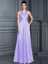 Charming Straps Sleeveless Long Bridesmaid Dresses-Ballbella