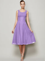 Charming Straps Sleeveless Pleats Short Chiffon Bridesmaid Dresses-Ballbella