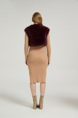 Chic Faux Fur Sleeveless Short Jacket Wedding Shawl-Ballbella