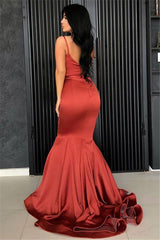 Chic Mermaid Spaghetti Straps Evening Dresses Long Affordable Evening Dresses On Sale-Ballbella