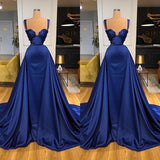 Chic Royal Blue Straps Sweetheart Prom Dress Overskirt Long-Ballbella