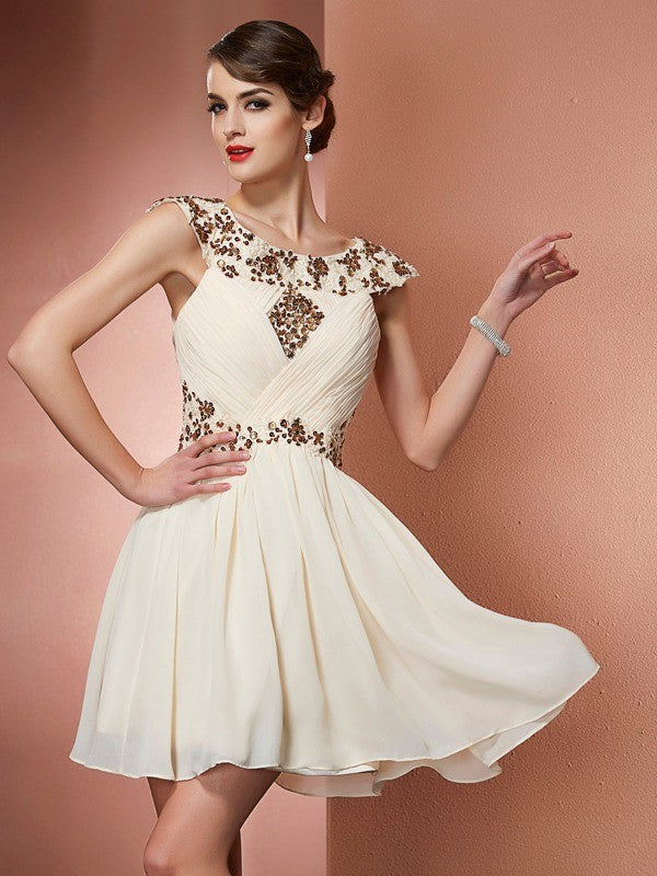 Chic Sleeveless Beading Applique Short Chiffon Bridesmaid Dresses Chic Sleeveless Beading Applique Short Chiffon Bridesmaid Dresses