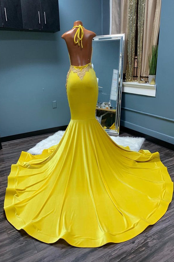 Chic Sleeveless Halter Backless Mermaid Prom Dress Chic Sleeveless Halter Backless Mermaid Prom Dress