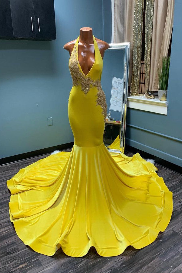 Chic Sleeveless Halter Backless Mermaid Prom Dress Chic Sleeveless Halter Backless Mermaid Prom Dress