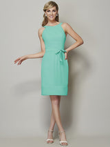 Chic Sleeveless Short Chiffon Bridesmaid Dresses-Ballbella