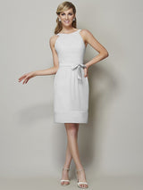 Chic Sleeveless Short Chiffon Bridesmaid Dresses-Ballbella