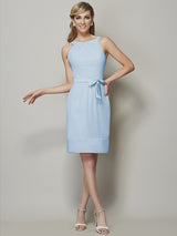 Chic Sleeveless Short Chiffon Bridesmaid Dresses-Ballbella