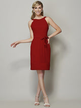 Chic Sleeveless Short Chiffon Bridesmaid Dresses-Ballbella