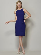Chic Sleeveless Short Chiffon Bridesmaid Dresses-Ballbella