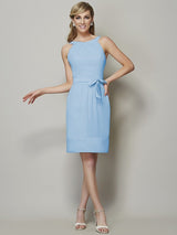 Chic Sleeveless Short Chiffon Bridesmaid Dresses-Ballbella