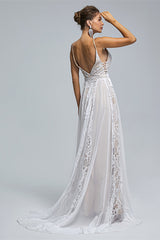 Chiffon A-line V-neck Applique Floor-length Sleeveless Backless Wedding Dress Cover-Ballbella