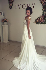 Classic Lace Appliques Wedding Dress Long Chiffon Split-Ballbella