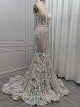 Classic Mermaid Lace Floor-Length Prom Dress On Sale-Ballbella