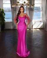 Classic Spaghetti Straps Mermaid Evening Dress with Beads-Ballbella