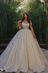 Classic Sweetheart Sleeveless Off-the-Shoulder Lace Wedding Dress With Ruffles Long-Ballbella