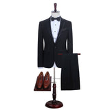 Classy Black One Button Designer Men Suits Online-Ballbella