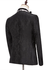 Classy Black Peaked Lapel Double Breasted Men Suits Online-Ballbella