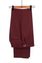 Classy Burgundy and Black Double Breasted Peaked Lapel Men Suits for Prom-Ballbella