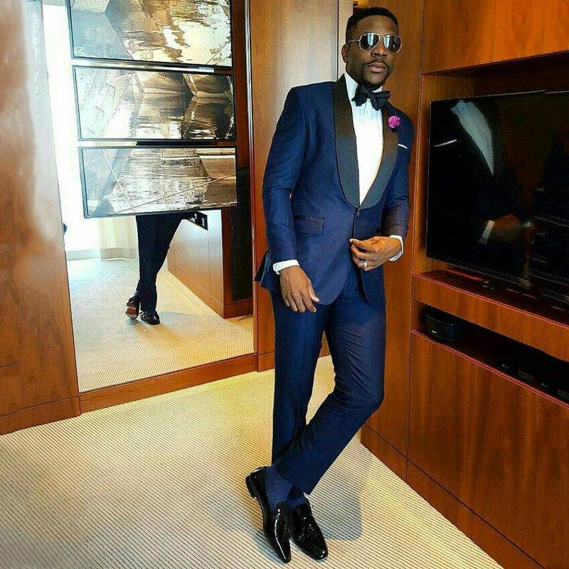 Classy Navy Blue Classic Bespoke Shawl Lapel Wedding Groom Suits Online Classy Navy Blue Classic Bespoke Shawl Lapel Wedding Groom Suits Online