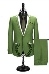 Classy Slim Fit Notched Lapel Men's Prom Suits-Ballbella