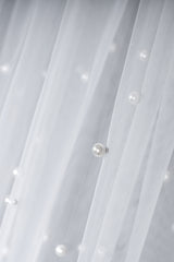 Cynthia Pretty Long Tulle With Pearls Wedding Veils-Ballbella