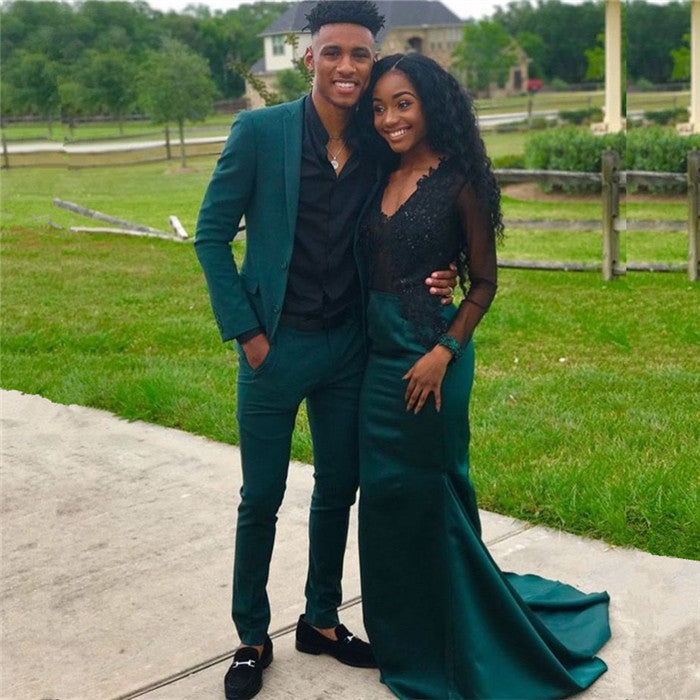 Dark Green 2-Piece Notch Lapel Designer Prom Suits Online Dark Green 2-Piece Notch Lapel Designer Prom Suits Online