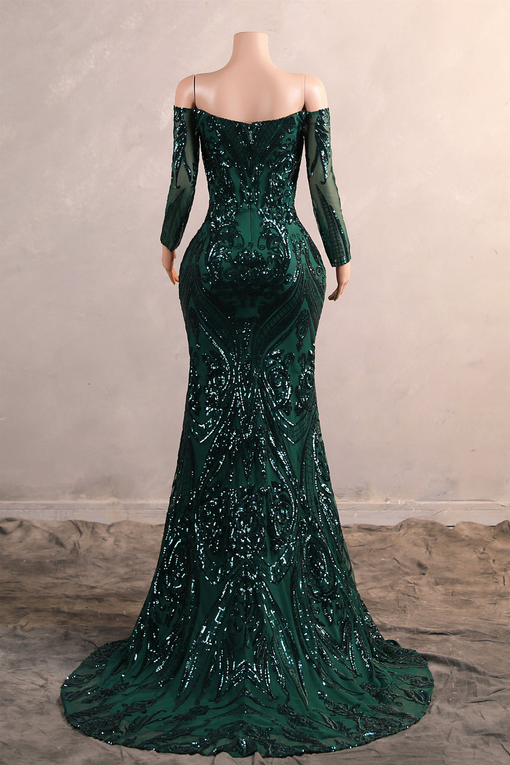 Green Elegant Mermaid Prom Dresses Dark Green Off-the-shoulder Long Sleeves Sequin Mermaid Prom Dresses Ballbella Green Elegant Mermaid Prom Dresses Dark Green Off-the-shoulder Long Sleeves Sequin Mermaid Prom Dresses Ballbella