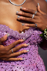 Dazzling Lilac Sweetheart Strapless Sleeveless Sequins Prom Dresses Mermaid Beads With High Split-Ballbella