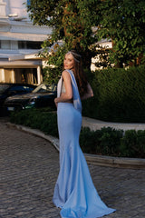 Dazzling Sweetheart Strapless Satin Mermaid Prom Dresses Sleeveless Beads With Flower-Ballbella