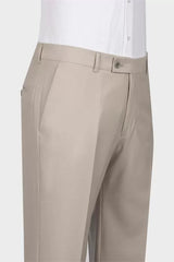 Decent Khaki Shawl Lapel Double-Breasted Wedding Suit-Ballbella