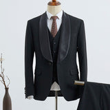 Decent Three-pieces Slim Fit Custom Wedding Suit For Grooms-Ballbella