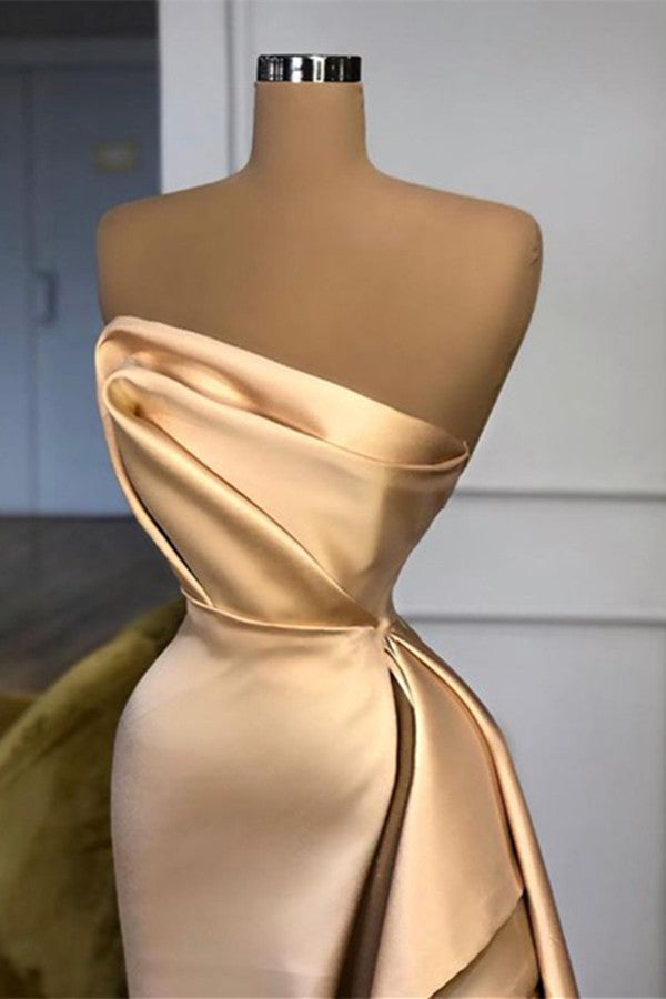 Designer Long Champagne Prom Dress Side Split Evening Party Gowns Designer Long Champagne Prom Dress Side Split Evening Party Gowns