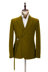 Elegant Classic Slim Fit Peaked Lapel Two Pieces Men Suits-Ballbella