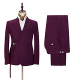 Elegant Designer Peaked Lapel Two-Pieces Men Suits-Ballbella