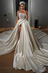 Elegant Illusion neck Ball Gown Wedding Dress With Fully Beaded Top-Ballbella